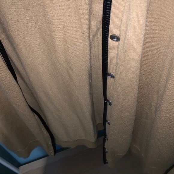 Ann Taylor Faux Leather Piping Sweater - Picture 3 of 6